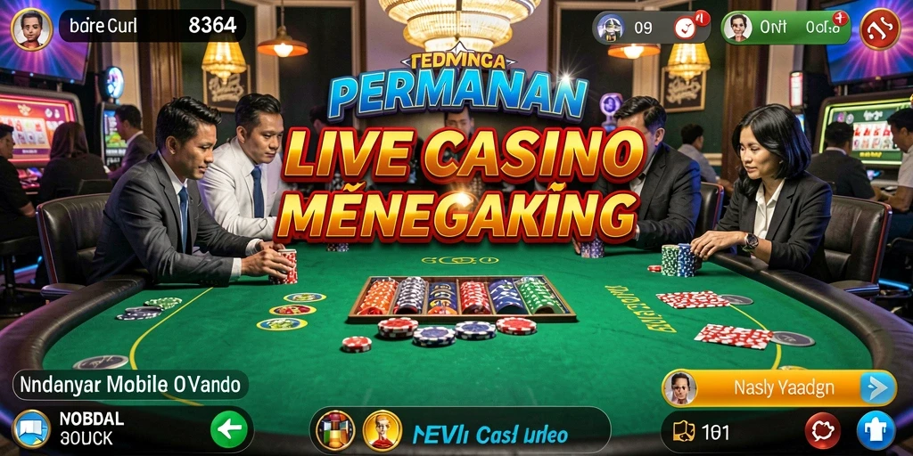 Tampilan utama 8364 menampilkan dealer langsung dalam aksi permainan Live Casino.