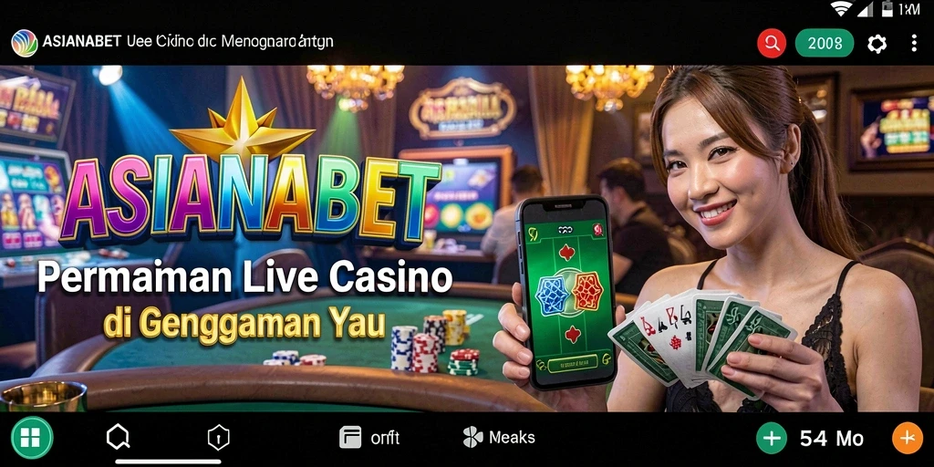 Screenshot gameplay Live Casino dengan dealer profesional di ASIANABET.
