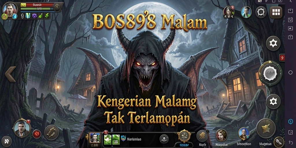 Tampilan gameplay menakutkan dengan suasana gelap dan tegang.