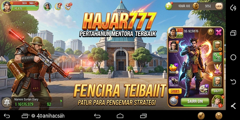 Screenshot gameplay HAJAR777 menampilkan aksi seru pertahanan menara yang mendebarkan.