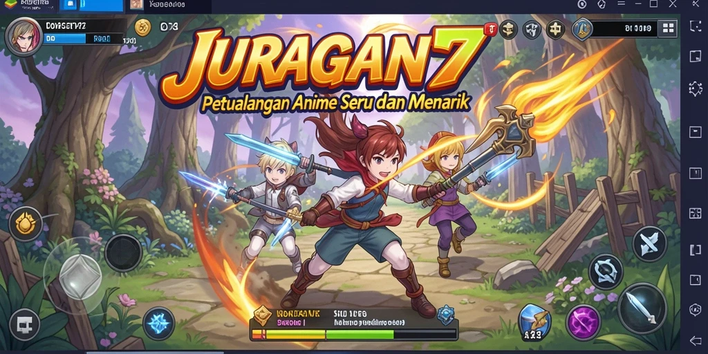 Tampilan gameplay JURAGAN77 yang penuh aksi dan warna-warni.
