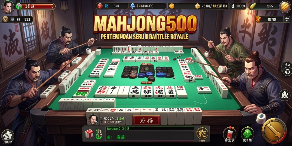 Screenshot menampilkan aksi intens di MAHJONG500 Battle Royale.