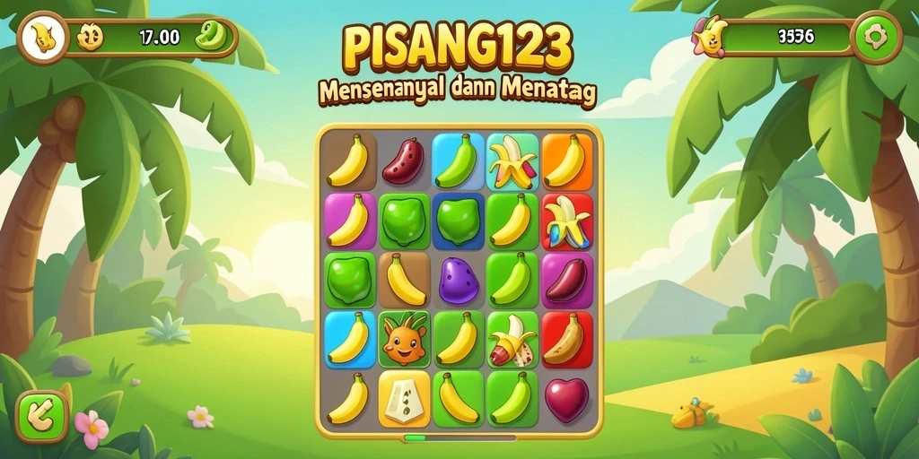 Screenshot utama PISANG123 menampilkan gameplay match-3 yang seru.