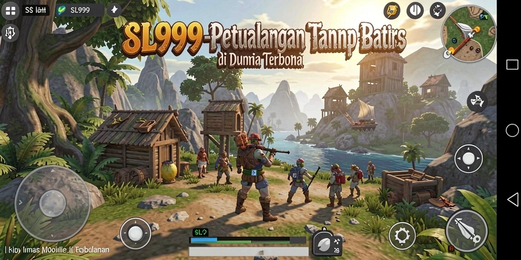 Tangkapan layar menunjukkan pemain berpetualang di hutan lebat SL999.