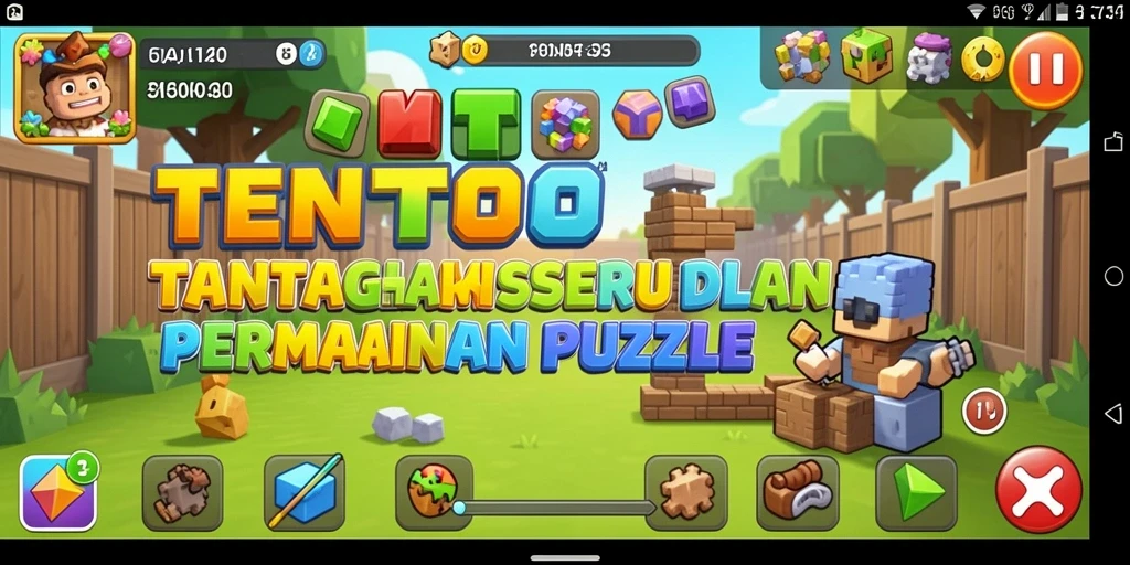 Gameplay seru dalam TENTOTO dengan berbagai teka-teki menantang.